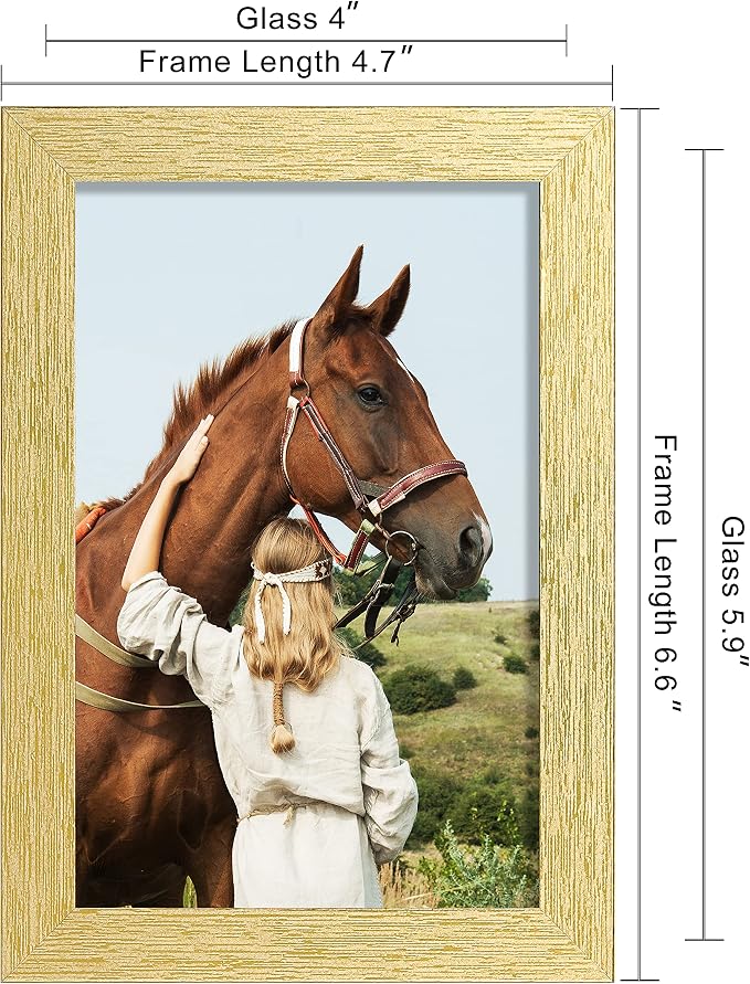 ELSKER&HOME 4x6 Picture Frame Gold Set of 6 Glass | Multi Photo Frames Collage - Image 4