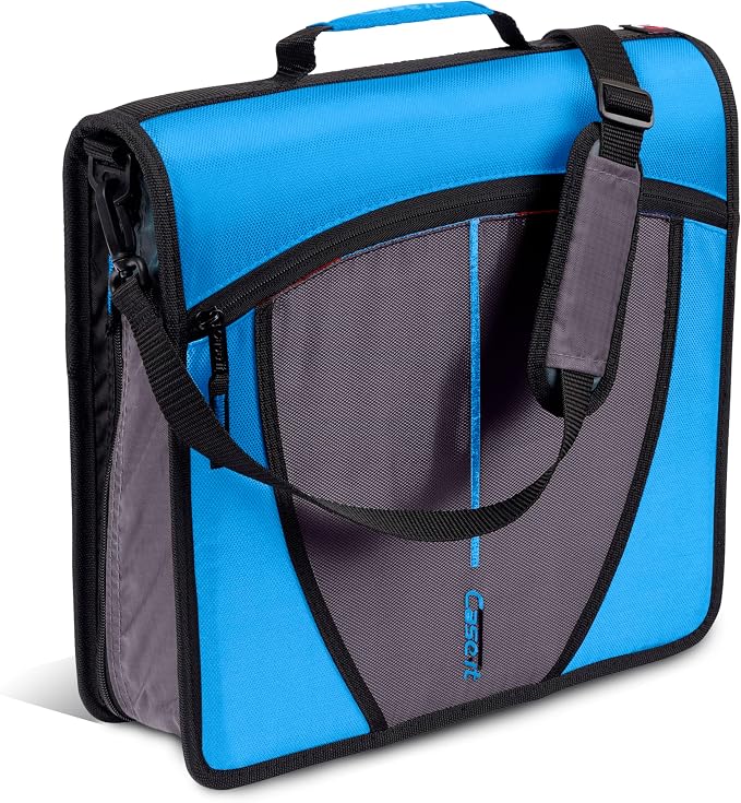 Case-it Mighty Zip Tab Zipper Binder, Expanding File Folder and Shoulder Strap by Case-it