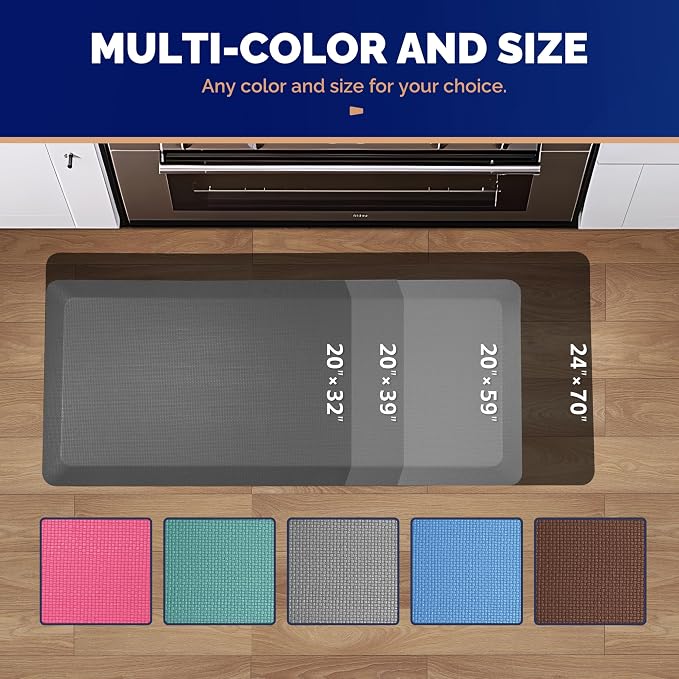FEATOL Anti Fatigue Mat for Standing, 9/10 Extra Thick Ergonomic Standing Desk - Image 6