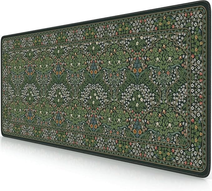 iCasso Aesthetic Floral Desk Mat, L Mouse Pads, Anti-Slip Mousepad by iCasso