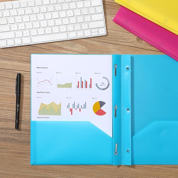 Mr. Pen- Plastic Folders with Pockets and Prongs, 15 Pack, Letter Size | Pocket - Image 8