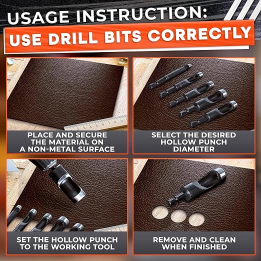 6 Pcs Leather Hole Punch Set — Belt Hole Puncher - Image 5