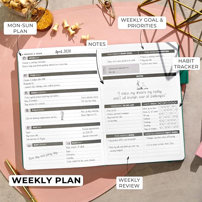 Clever Fox Planner – Undated Weekly & Monthly Planner - Image 3
