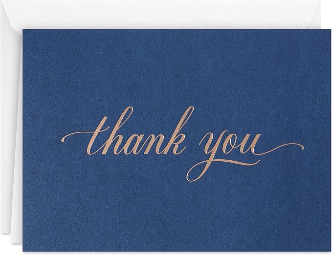 Hallmark Pack of Thank You Cards, Elegant Silver Foil by Hallmark