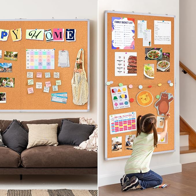 maxtek Large Cork Board 60 x 36 in, Bulletin Board - Image 6