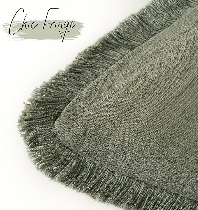 Foindtower Set of 2 Decorative Linen Fringe Throw Pillow Covers Boho Farmhouse - Image 3