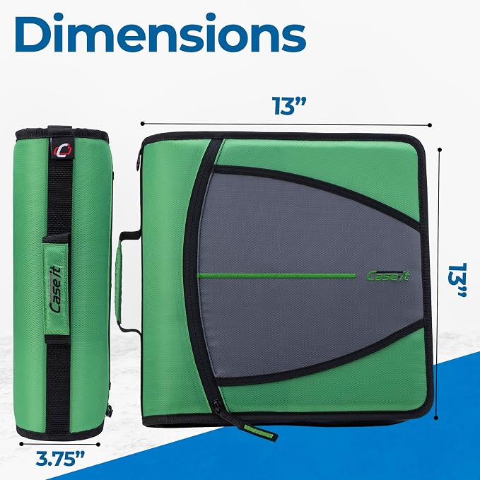 Case-it Mighty Zip Tab School Zipper Binder | 3-Inch O-Rings, 600-Sheet Capacity - Image 5