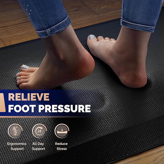 FEATOL Anti Fatigue Mat for Standing, 9/10 Extra Thick Ergonomic Standing Desk - Image 3