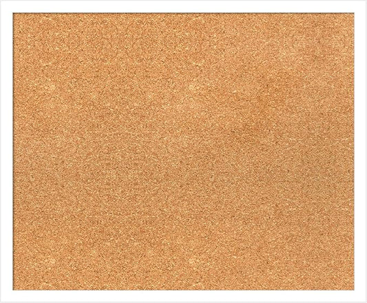 Amanti Art Natural Cork Board for Wall, 19x23 Vision Board with White Frame, Medium Corkboard Office Decor for Home Organization, Modern Corkboard Pinboard to Display Items for Home Organization in-DeskLoop Office