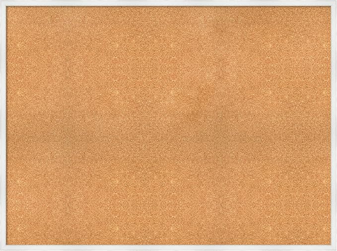 Amanti Art Natural Cork Board for Wall, 35x47 Vision Board with White Frame, Oversize Corkboard Office Decor for Home Organization, Country Rustic Corkboard Pinboard to Display Items for Home-DeskLoop Office