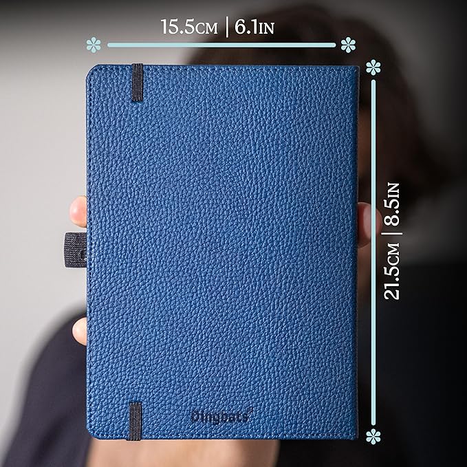 Dingbats* Wildlife Lined Writing Journal Notebook A5 - Vegan Leather Hardcover - Ideal for Work, Travel - Pocket, Elastic Closure, & Bookmark-DeskLoop Office