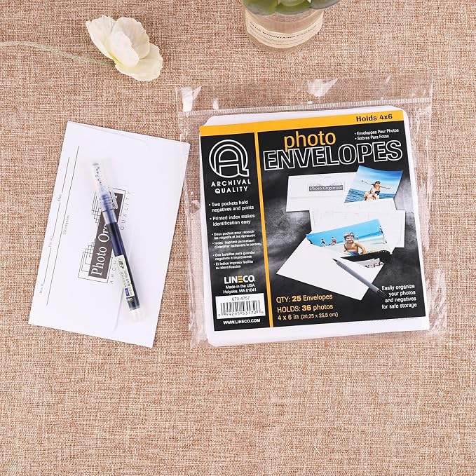 Lineco, Photo File Envelopes 4X6 Inch, | Archival Picture Organizer, Greeting - Image 8