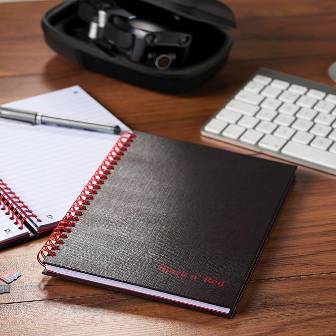 Black n' Red Notebook, Business Journal, 8-1/4" x 5-1/4", 70 Sheets, Optik Paper - Image 6