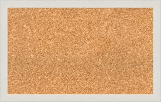Amanti Art Natural Cork Board for Wall, 27x43 Vision Board with White Frame, Large Corkboard Office Decor for Home Organization, Country Rustic Corkboard Pinboard to Display Items for Home-DeskLoop Office