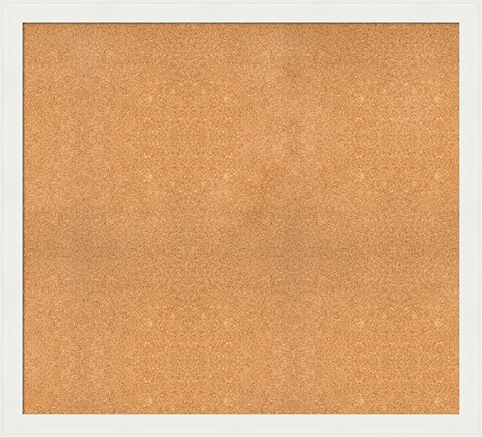 Amanti Art Natural Cork Board for Wall, 39x43 Vision Board with White Frame, Oversize Corkboard Office Decor for Home Organization, Casual Corkboard Pinboard to Display Items for Home Organization in-DeskLoop Office