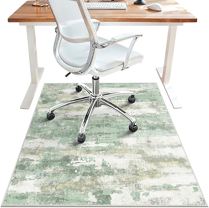 Office Chair Mat for Hardwood Tile Floor, Abstract 36"X 60" Desk Mats for by BESBLEE