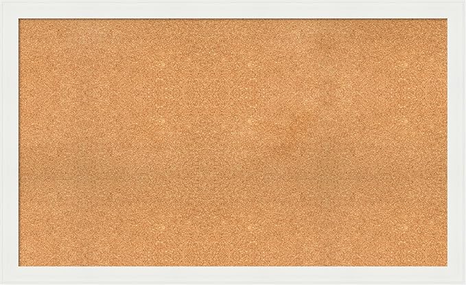 Amanti Art Natural Cork Board for Wall, 31x51 Vision Board with White Frame, Oversize Corkboard Office Decor for Home Organization, Casual Corkboard Pinboard to Display Items for Home Organization in-DeskLoop Office