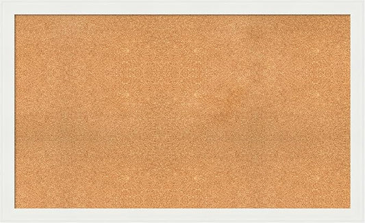 Amanti Art Natural Cork Board for Wall, 31x51 Vision Board with White Frame, Oversize Corkboard Office Decor for Home Organization, Casual Corkboard Pinboard to Display Items for Home Organization in-DeskLoop Office