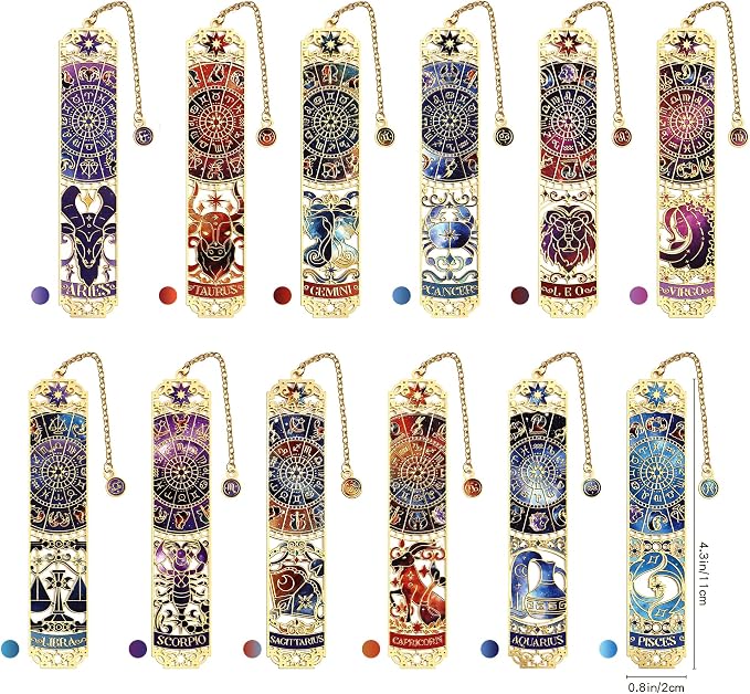 12 PCS Zodiac Theme Metal Bookmark - Image 4
