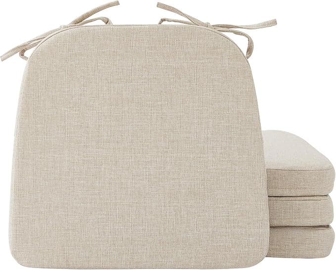 Ruqmuis Chair Cushions for Dining Chairs, D-Shaped Chair Pads by Ruqmuis