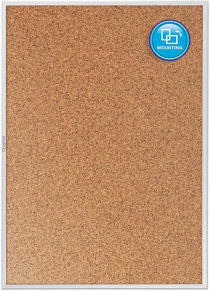 Quartet Cork Board, Bulletin Board, Aluminum Frame - Image 5