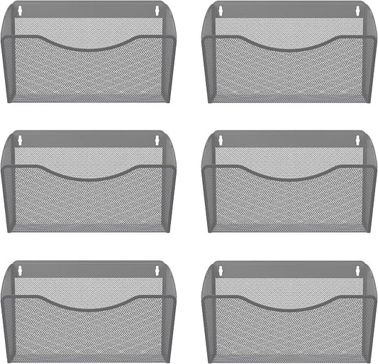EasyPAG 6 Single Pocket Wall File Organizer, Mesh Hanging File Folder Organizer by EasyPAG