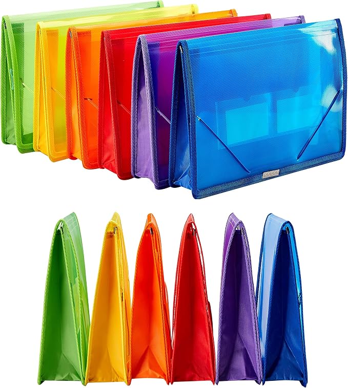 FANWU 6 Pack Plastic Expanding File Wallet Document Organizer - Image 5