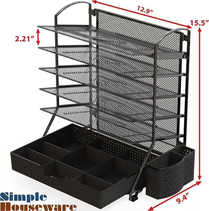 Simple Houseware 6-Tier Desk Document File Tray Organizer - Image 2