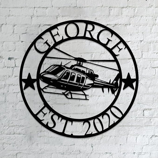 Personalized Metal Airplane Wall Art, Airplane Name Sign, Customized Pilot Name by Unknown
