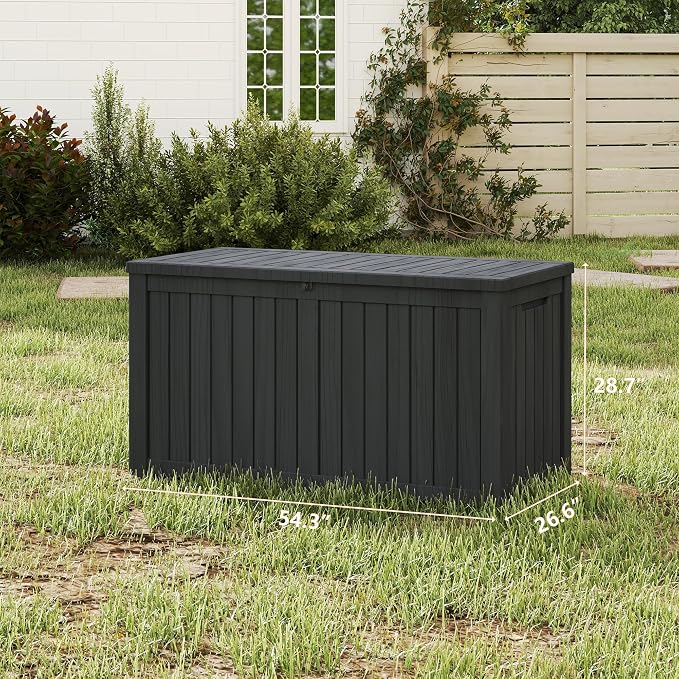 Yardgrace 180 Gallon Outdoor Storage Box Waterproof, Resin Deck Boxes - Image 5