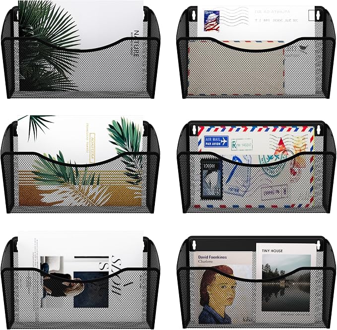 EasyPAG 6 Single Pocket Wall File Organizer, Mesh Hanging File Folder Organizer - Image 2