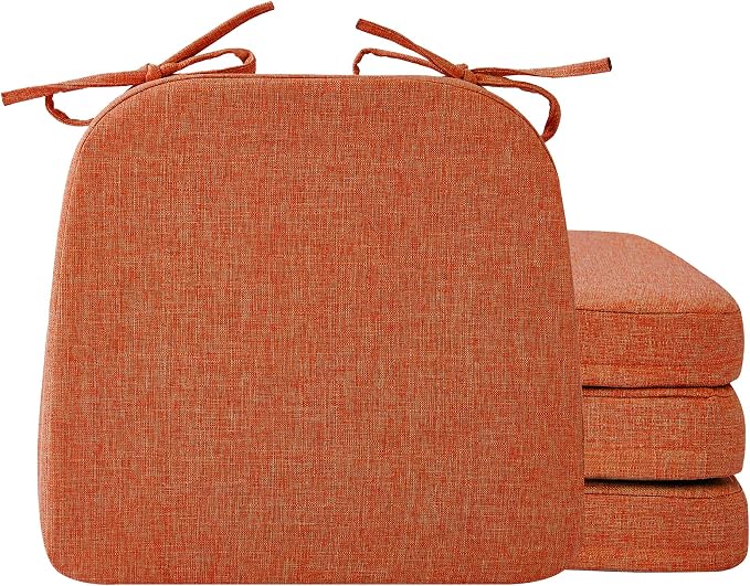 Ruqmuis Chair Cushions for Dining Chairs, D-Shaped Chair Pads by Ruqmuis