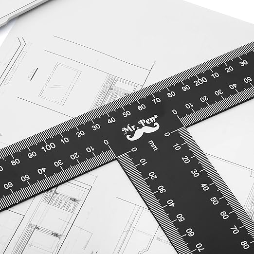 Mr. Pen - T Square, T Ruler, 45 cm, Metal, T Square Ruler, Drafting Tools, Tsquare, Truler, Architectural Triangle-DeskLoop Office