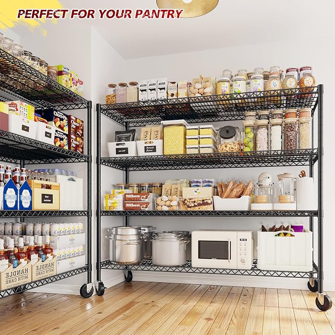 REIBII Set of 2 Storage Shelves Metal Shelving - Image 2