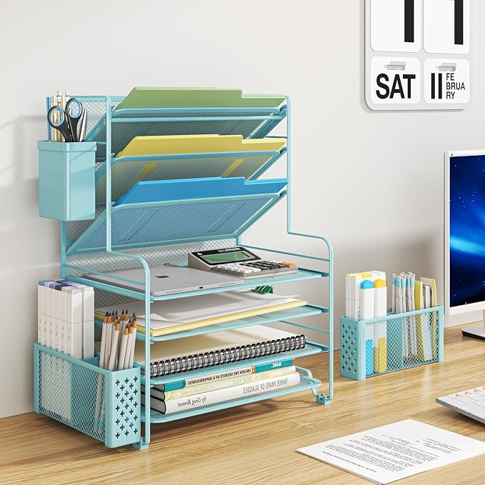 Simple Trending 7 Tier Desk File Organizer, Letter Tray Paper Organizer - Image 2