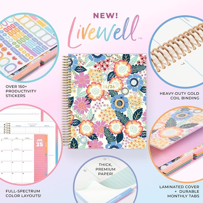 Blue Sky Livewell Weekly and Monthly Academic Year Planner Calendar, July - Image 5