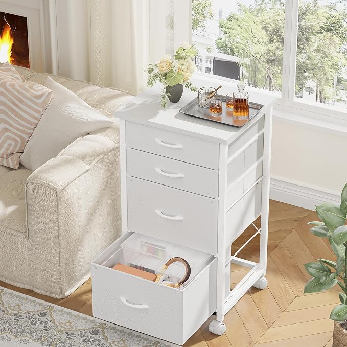 4 Drawers Mobile File Cabinet Vertical Filing Cabinet - Image 8