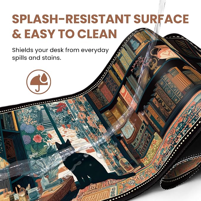 Aesthetic Desk Mat, Cute Black Cat Desk Pad Protector - Image 5
