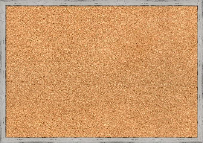 Amanti Art Natural Cork Board for Wall, 19x27 Vision Board with White Frame, Medium Corkboard Office Decor for Home Organization, Cottage Corkboard Pinboard to Display Items for Home Organization in-DeskLoop Office