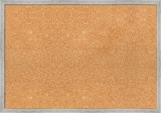 Amanti Art Natural Cork Board for Wall, 19x27 Vision Board with White Frame, Medium Corkboard Office Decor for Home Organization, Cottage Corkboard Pinboard to Display Items for Home Organization in-DeskLoop Office