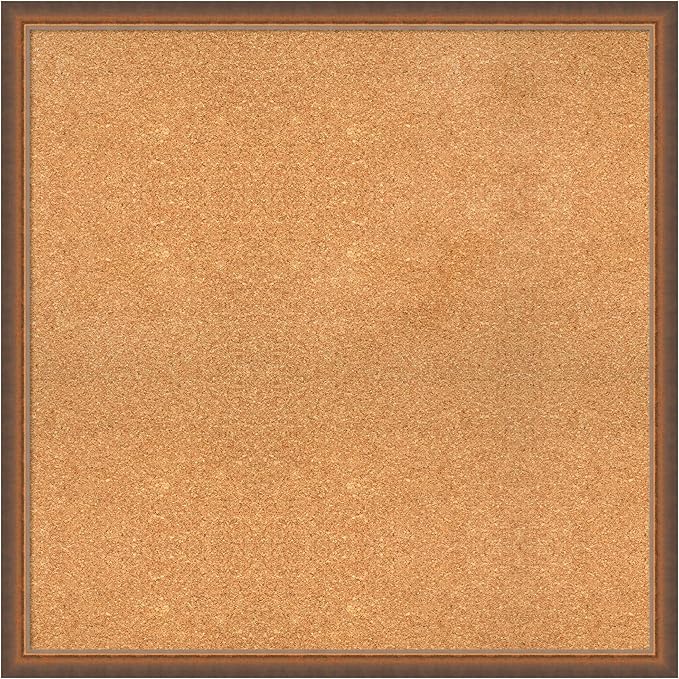 Amanti Art Natural Cork Board for Wall, 32x32 Vision Board with Bronze Frame, Large Corkboard Office Decor for Home Organization, Modern Corkboard Pinboard to Display Items for Home Organization in-DeskLoop Office