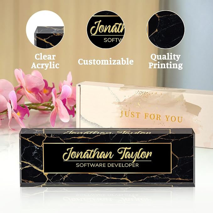 Custom Desk Name Plate Personalized, Acrylic Name Plate - Image 4