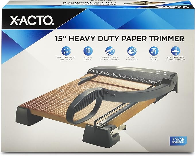 X-ACTO Heavy Duty Wood Guillotine Paper Trimmer, Designed - Image 5
