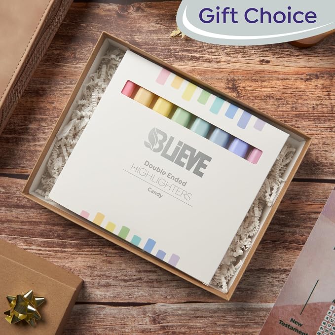BLIEVE Bible Highlighters No Bleed Through, Pastel Colors, Dual Tip, 8 Pack | - Image 7