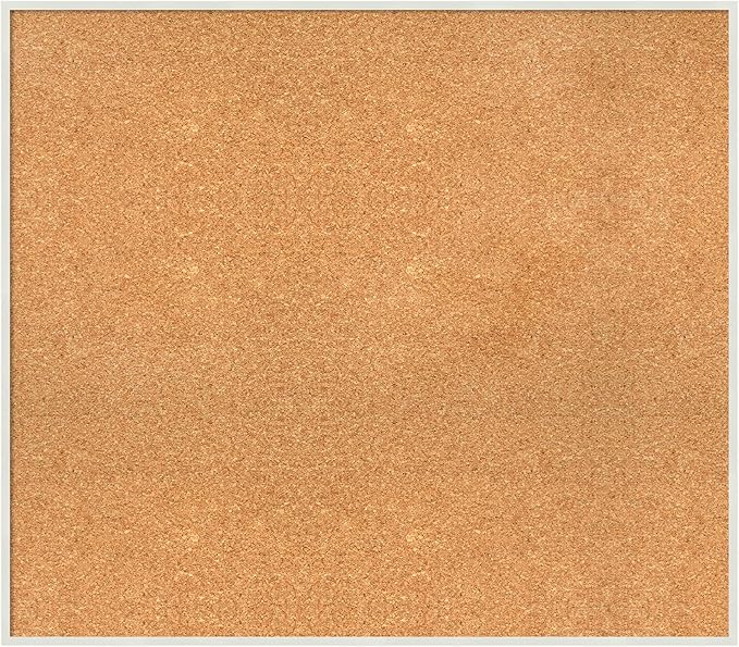 Amanti Art Natural Cork Board for Wall, 29x33 Vision Board with White Frame, Large Corkboard Office Decor for Home Organization, Modern Corkboard Pinboard to Display Items for Home Organization in-DeskLoop Office