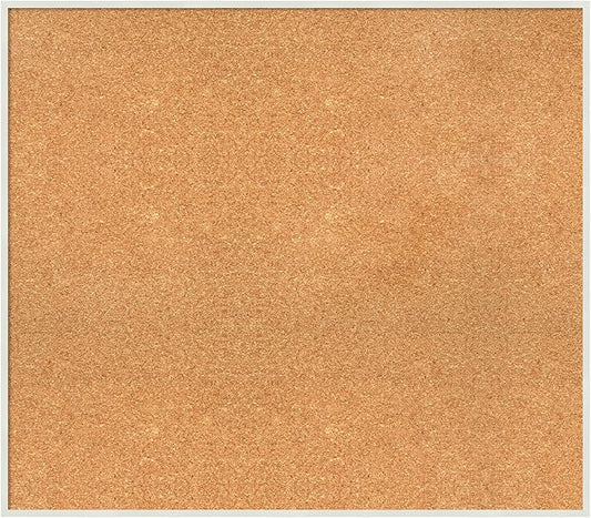 Amanti Art Natural Cork Board for Wall, 29x33 Vision Board with White Frame, Large Corkboard Office Decor for Home Organization, Modern Corkboard Pinboard to Display Items for Home Organization in-DeskLoop Office