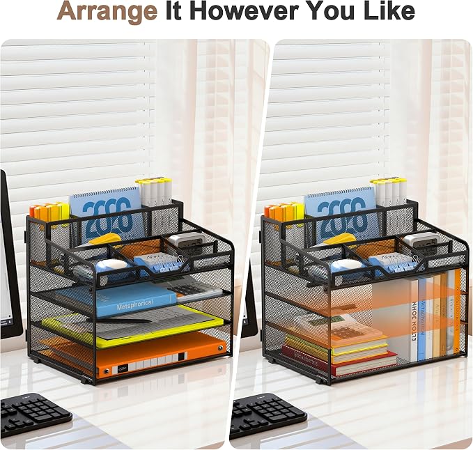 Docnest 4 Tier Mesh Desk Organizer, Stationery - Image 5