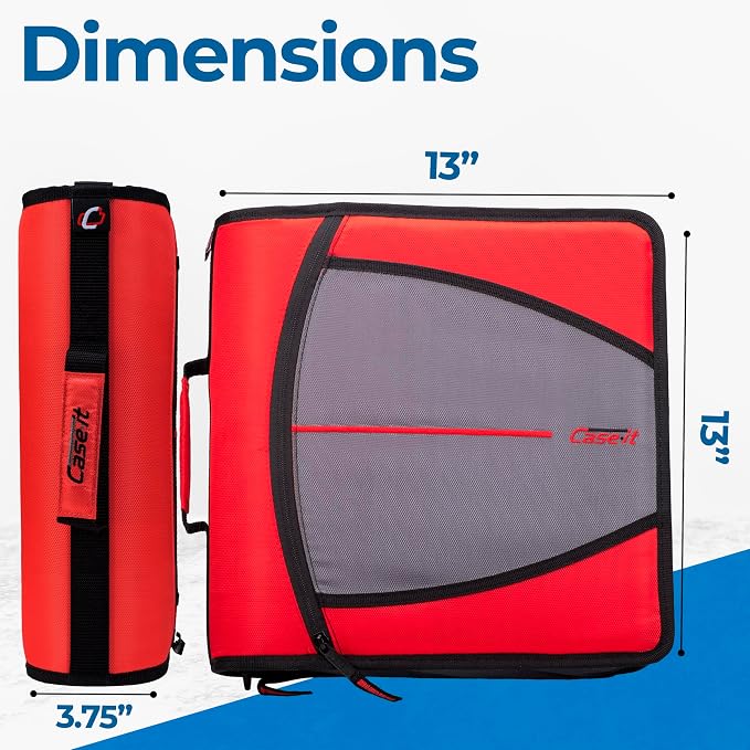 Case-it Mighty Zip Tab School Zipper Binder | 3-Inch O-Rings, 600-Sheet Capacity - Image 5