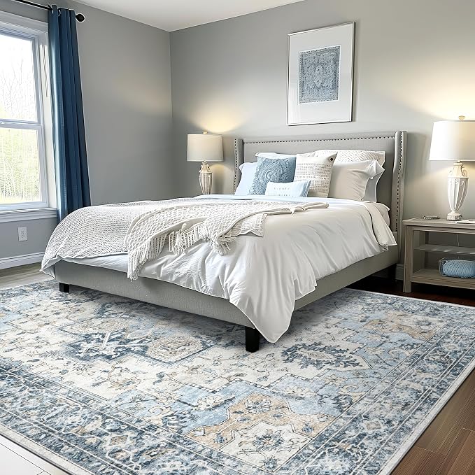 GENIMO 5x7 Area Rugs for Living Room, Machine Washable Rug, Non Slip Vintage - Image 9