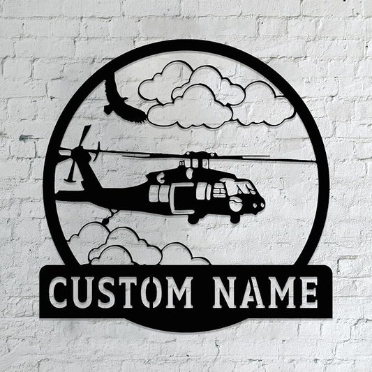Personalized Metal Airplane Wall Art, Airplane Name Sign, Customized Pilot Name by Unknown